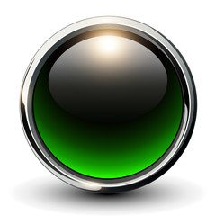 Poster - Green shiny button with metallic elements