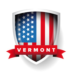 Poster - Vermont and USA flag vector