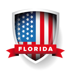 Poster - Florida and USA flag vector