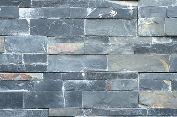 Wall Mural - gray and blue marble stone rectangle shape brick wall texture background