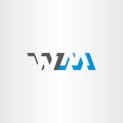 letter w and m logotype logo vector icon