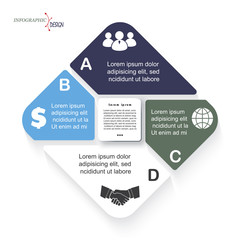 Wall Mural - Vector infographic template with four segments 