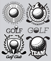 Wall Mural - set of vector patterns badges for golf