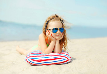 Wall Mural - Summer vacation, relaxation, travel concept - portrait child lyi