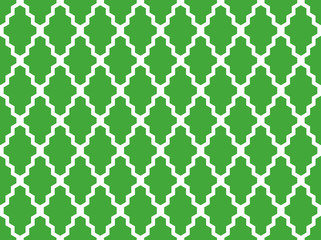 Wall Mural - seamless green and white moroccan geometric african pattern vector