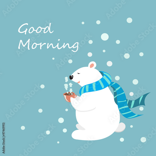 Happy Morning Bear Coffee Lover Buy This Stock Vector And