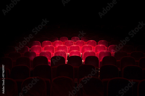 Fotomural Lights on red seats in a theater