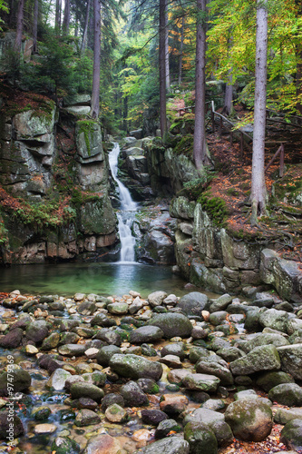 Obraz w ramie Podgorna Waterfall in Przesieka