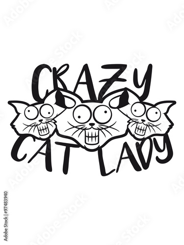 Crazy Cat Lady Crazy Funny Comic Cartoon Cats Team Party Group Of Friends Stupid Adobe Stock でこのストックイラストを購入して 類似のイラストをさらに検索 Adobe Stock