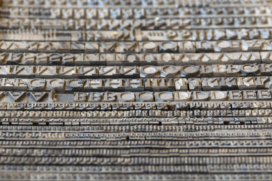 vintage letters from vintage press on vintage background