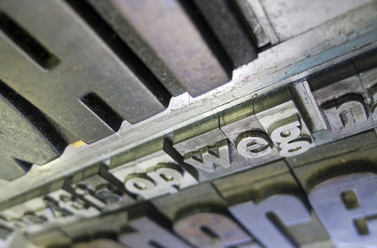 vintage letters from vintage press on vintage background