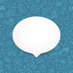 Poster - Different web interface doodle silhouettes. Template for a text