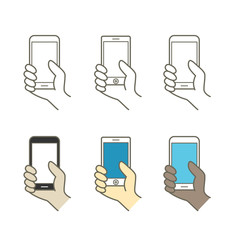 Aufkleber - Different modern mobile gadgets. Lineart color collection
