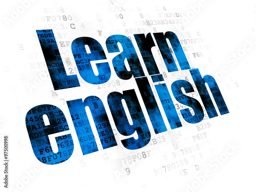 Fotografie, Obraz Studying concept: Learn English on Digital background