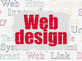 web design concept: web design on wall background