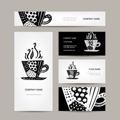 Wall Mural - Business cards collection, coffee cup design