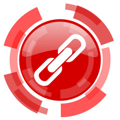 Aufkleber - link red glossy web icon