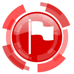 Aufkleber - flag red glossy web icon