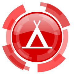 Poster - camp red glossy web icon