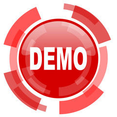 Poster - demo red glossy web icon