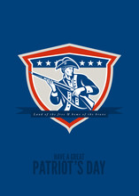 Patriots Day Greeting Card American Patriot Musket Rifle