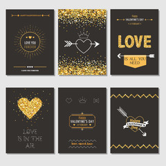 Sticker - Set of Love Cards - Wedding, Valentine's Day, Invitation