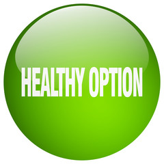 healthy option green round gel isolated push button