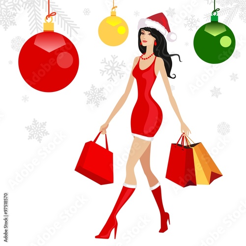 "girls generation holiday night black" by logoemporium New Year campaign and christmas girl – Stock-Vektorgrafik | Adobe Stock