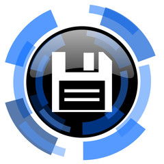 Poster - disk black blue glossy web icon
