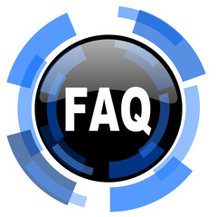 Aufkleber - faq black blue glossy web icon