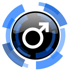 Poster - male black blue glossy web icon