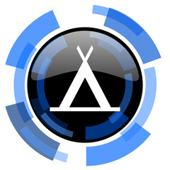 Poster - camp black blue glossy web icon