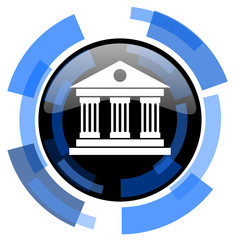 Poster - museum black blue glossy web icon