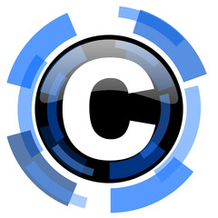 Aufkleber - copyright black blue glossy web icon