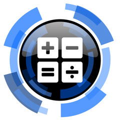 Poster - calculator black blue glossy web icon