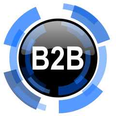 Poster - b2b black blue glossy web icon
