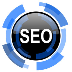 Aufkleber - seo black blue glossy web icon