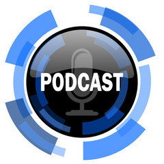 Poster - podcast black blue glossy web icon