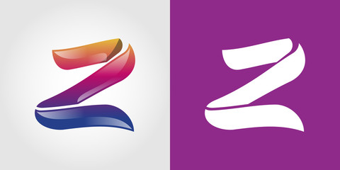 Wall Mural - Z Letter Colorful Tech  Logo