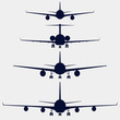 Airplanes silhouette front view