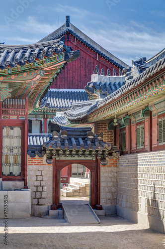 Gates in Gyeongbokgung Palace, Seoul, South Korea Poster