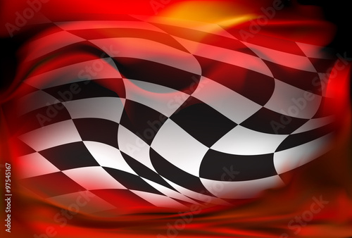 Zdjęcie XXL wyścigi tło flaga w szachownicę wawing