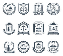 Lawyer Black White Logo Set