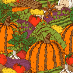 Wall Mural - Vegetables Seamless Pattern