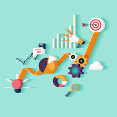 Data analytics. Flat design.
