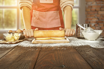 woman hands and kitchen place 