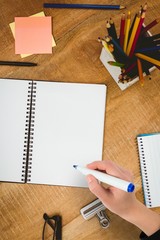 Poster - Composite image of businesswomans hand writing with marker