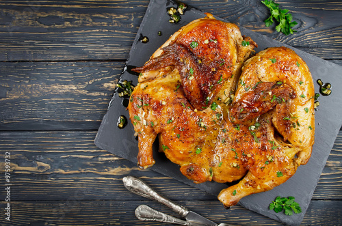 Naklejka dekoracyjna Chicken Tabaka (Georgian traditional cuisine)