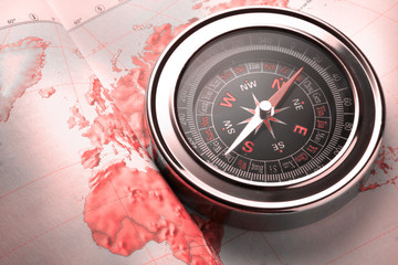 compass on map background