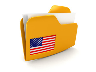 Poster - folder and lists with American Flag. Image with clipping path